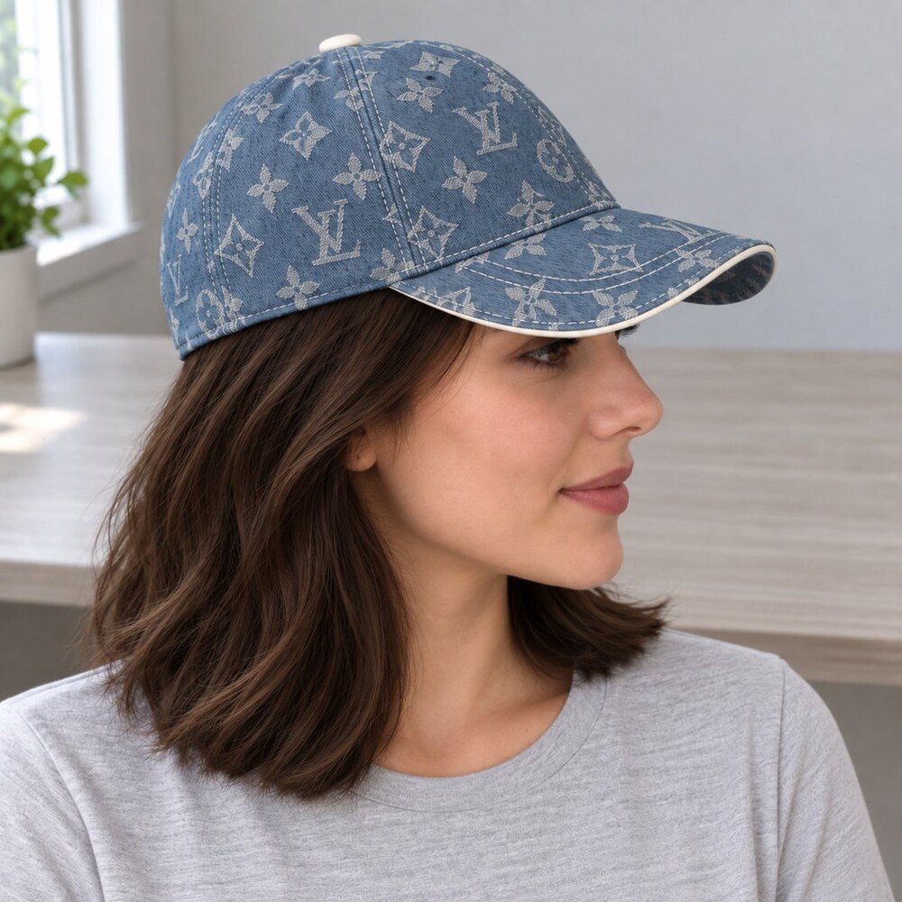 Louis Vuitton Blue Monogram Cap - Picture 3 of 6